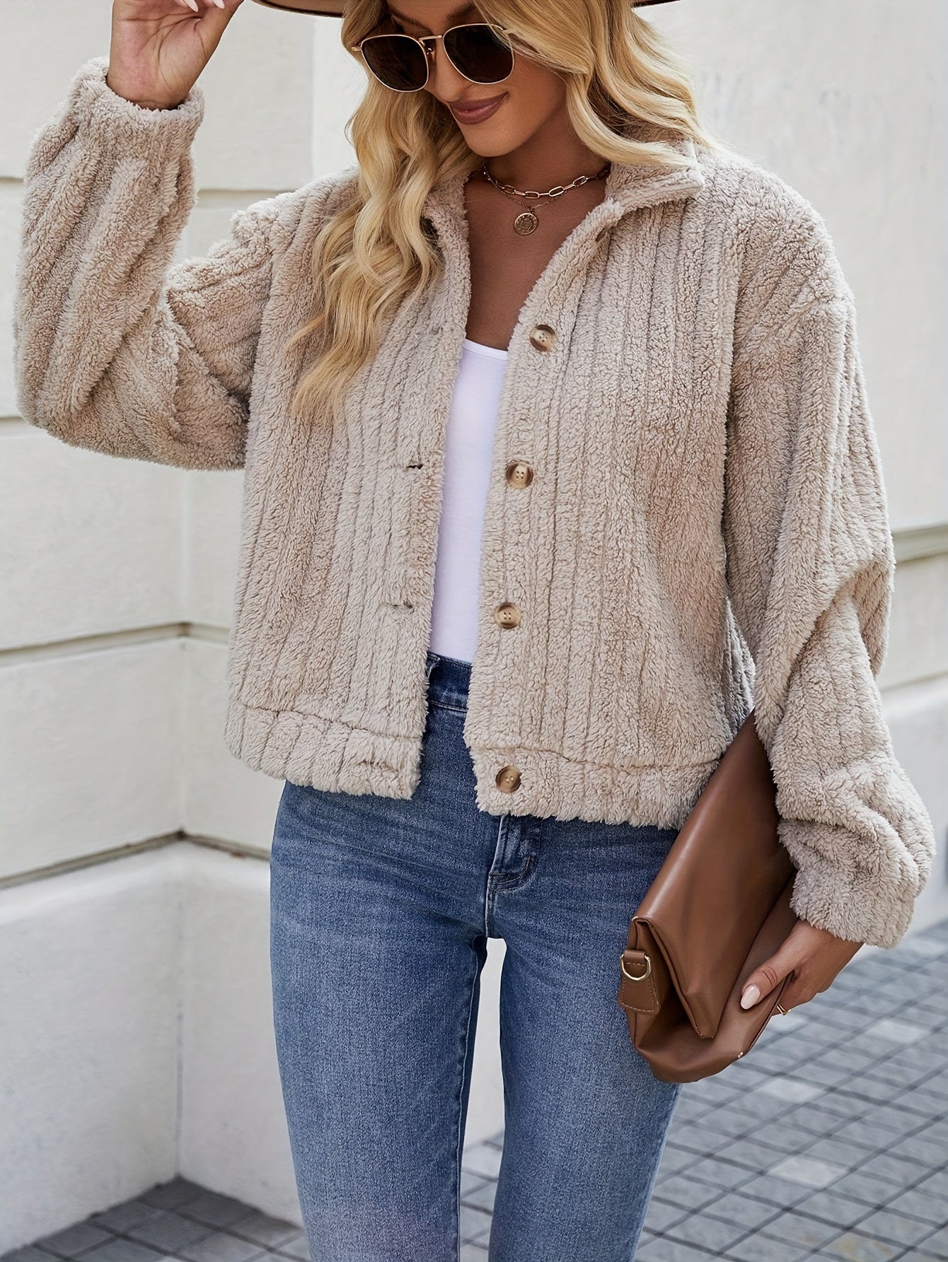 R&B | Weiche Strickjacke mit Knöpfen Polyester Gemütlich und Warm