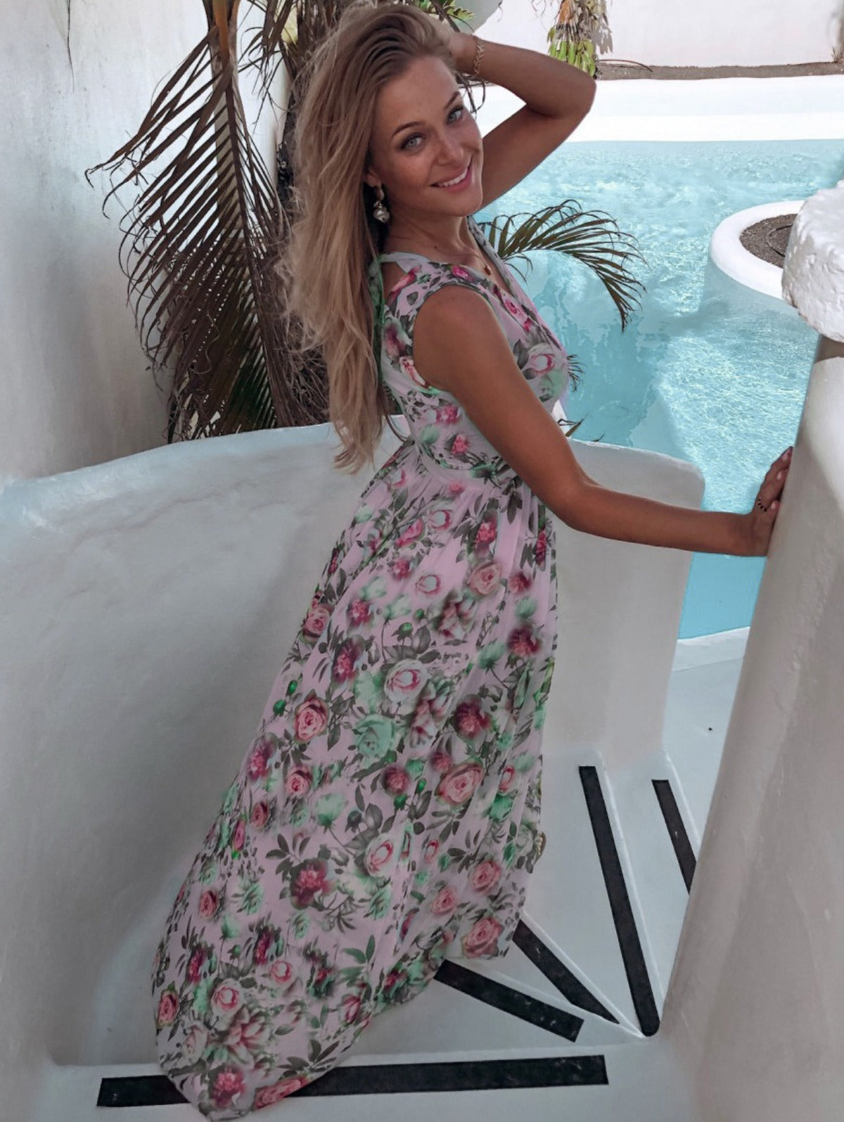 R&B | Bedrucktes geteiltes Chiffonkleid