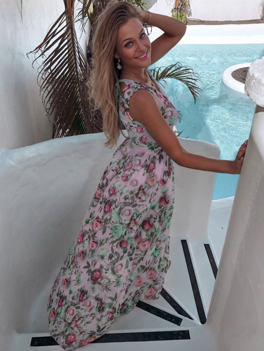 R&B | Bedrucktes geteiltes Chiffonkleid