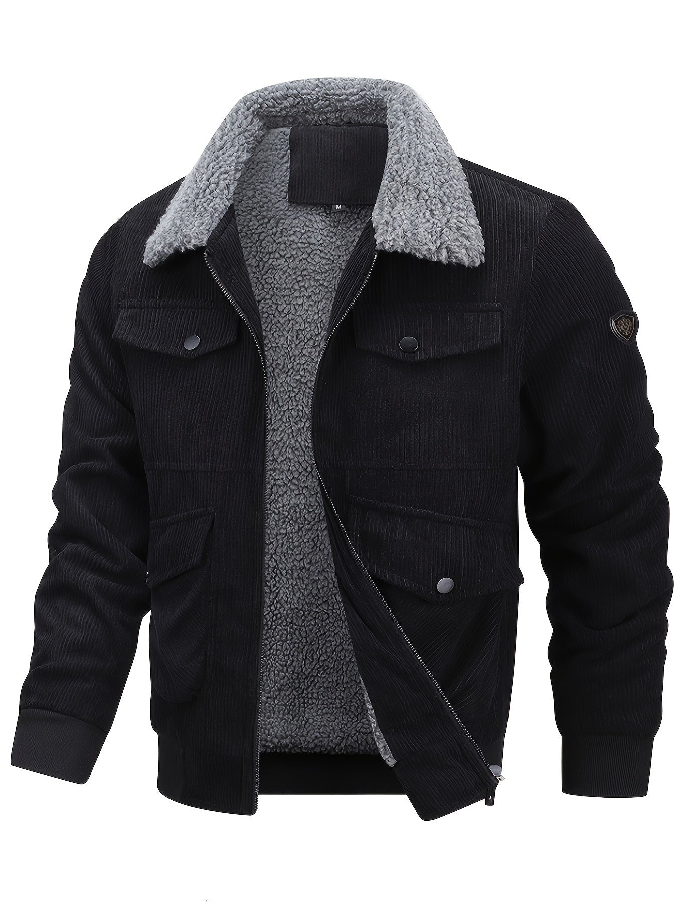 R&B | Warmen Jacke mit Cord und Fleecefutter Cordura und Polyester Robuste und Bequeme