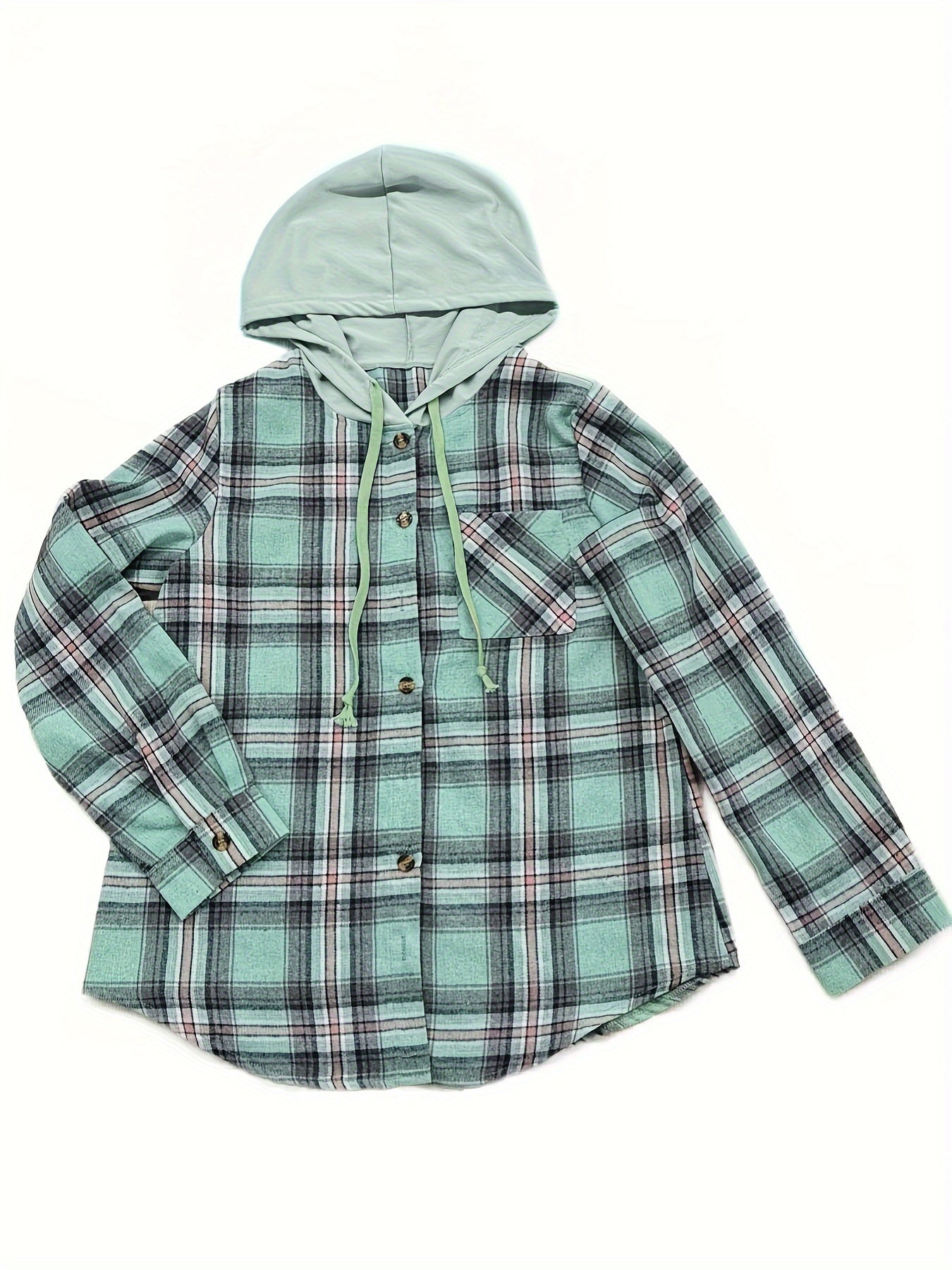 R&B | Karierte Jacke mit Kapuze Baumwolle und Polyester Leger und Komfortabel