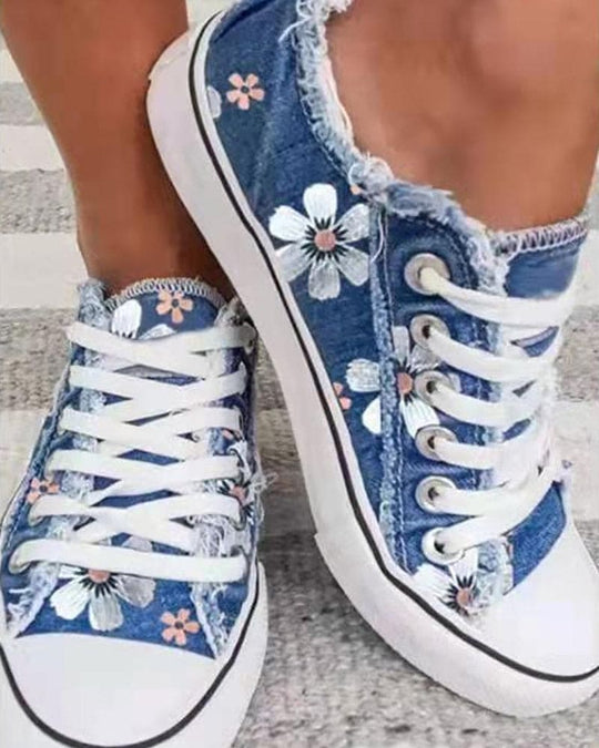 R&B - Blumige Denim Sneaker