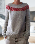 R&B | Gestrickter Rundhalsausschnitt-Pullover