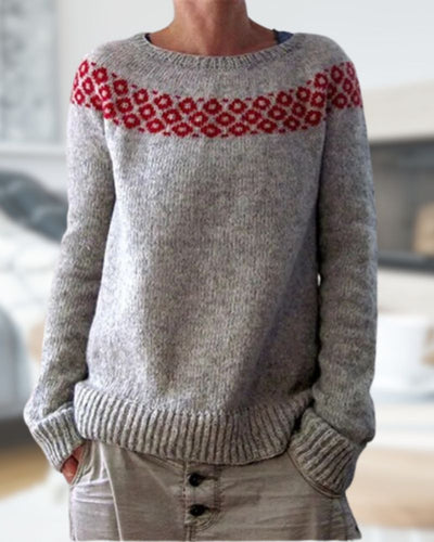 R&B | Gestrickter Rundhalsausschnitt-Pullover