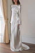 R&B | Pearl Eden Satin Rückwärtig Offene Cowl Neck Gown Maxi Kleid
