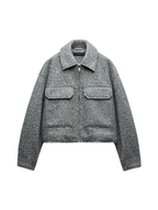 R&B | Stil Bouclé Graue Jacke