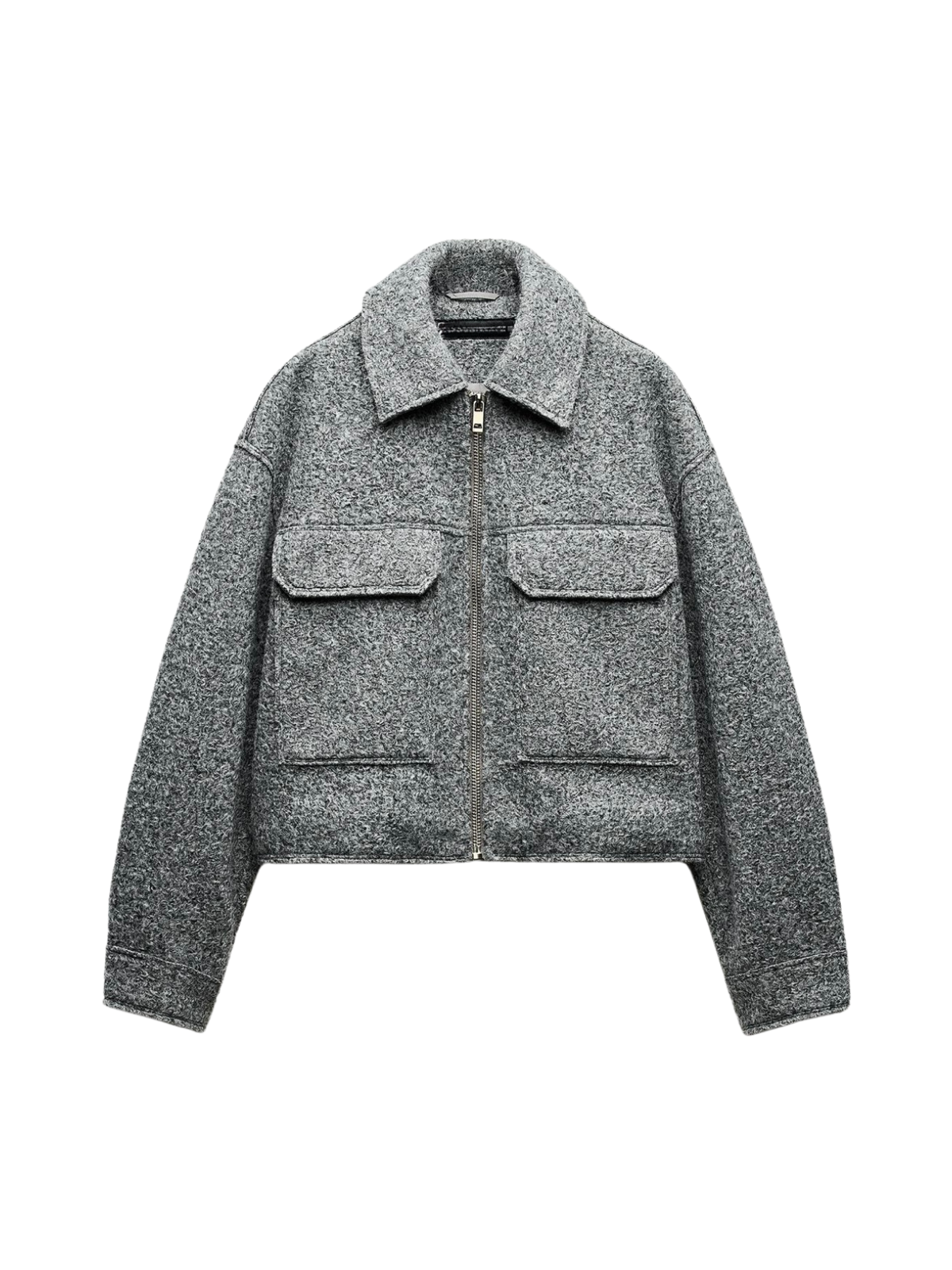 R&B | Stil Bouclé Graue Jacke