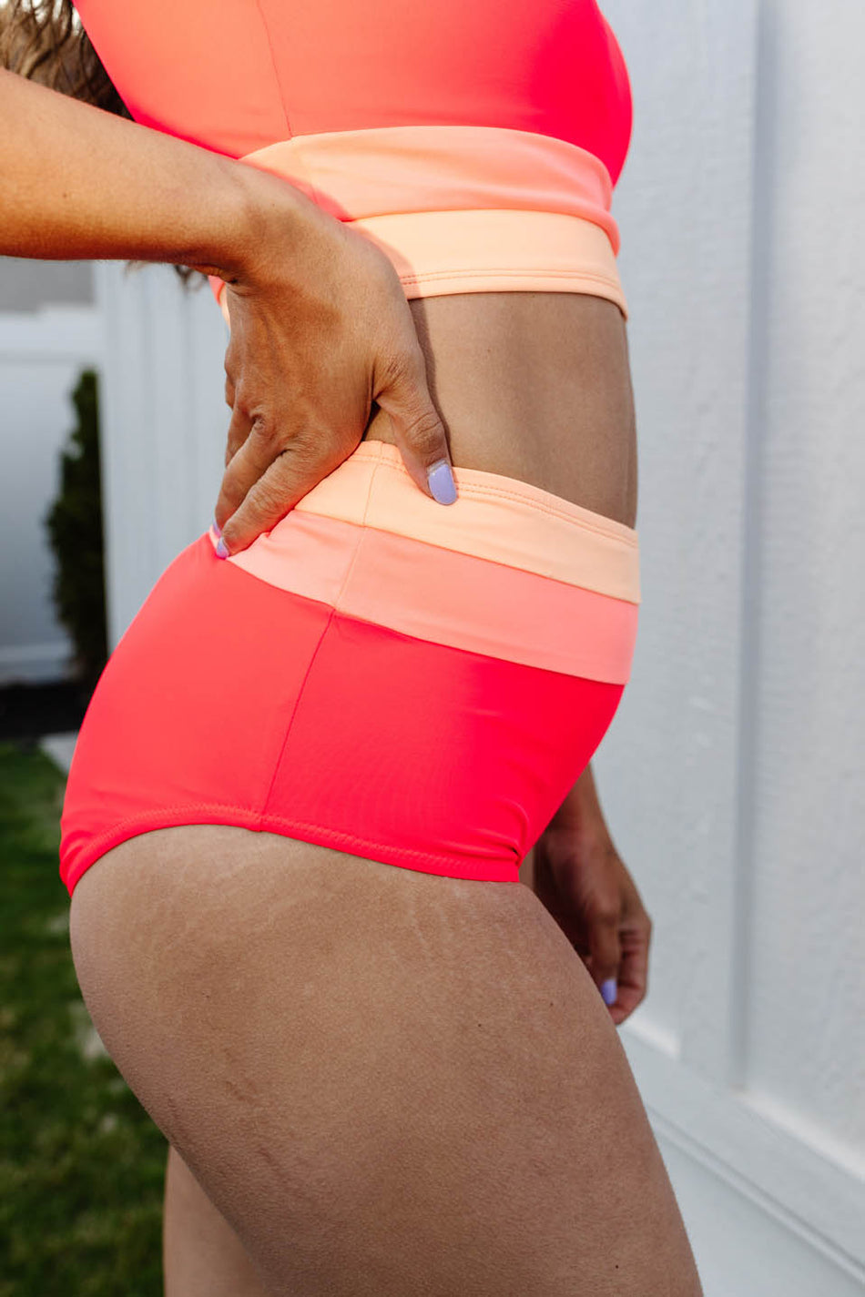 R&B | Colorblock Cut Back Bikini Set