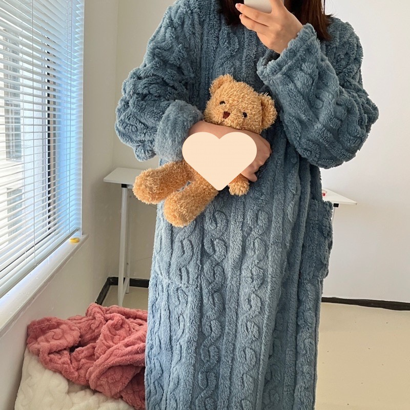 R&B | Winter korallen Samt-Homewear