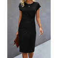 R&B | Damen Taillenakzent Stil Kleid Kurzärmlich