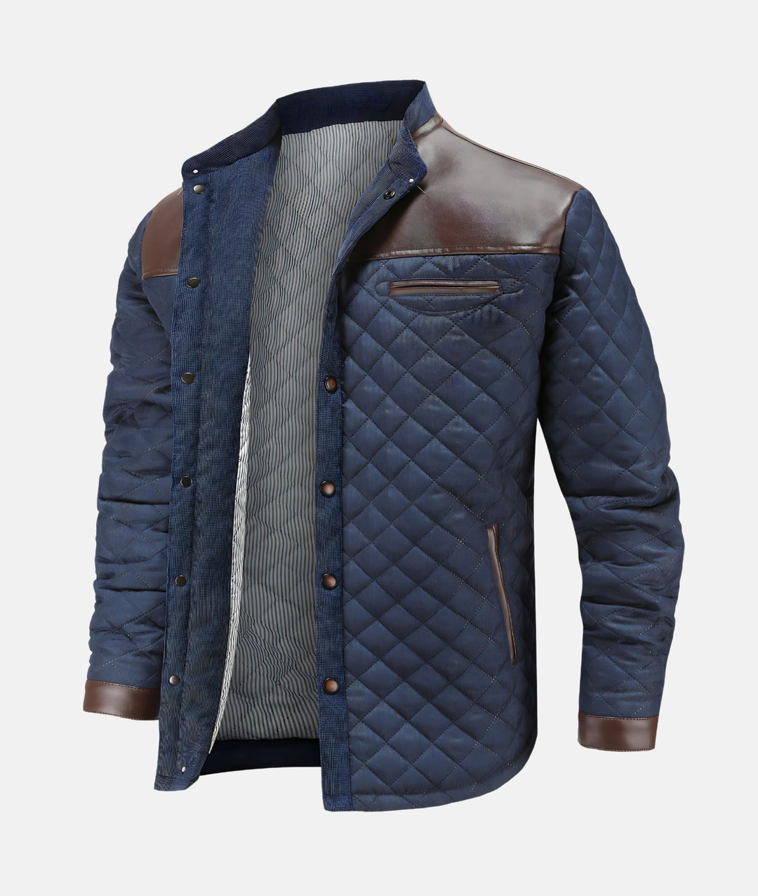 R&B | Herren Knopfleiste Steppjacke