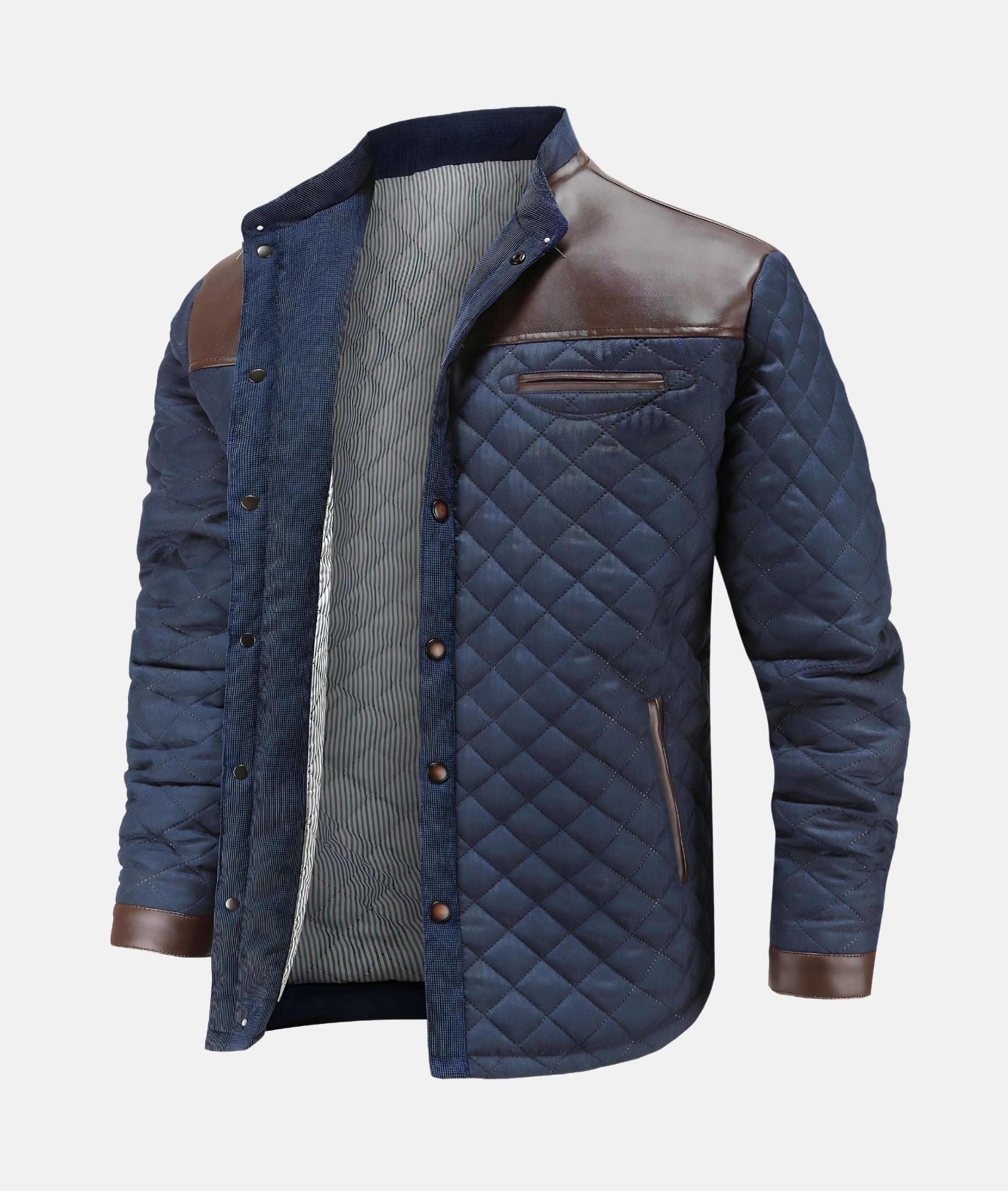 R&B | Herren Knopfleiste Steppjacke