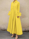 Damen Lange Hemdblusenkleid R&B