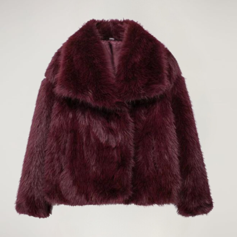 R&B | Mantel - Kunstfell - Übergroßer Kragen - Lockere Passform - Luxus-Stil