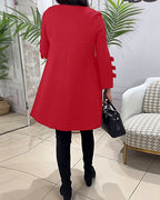 R&B | Knielanges Kleid mit Langen Ärmeln