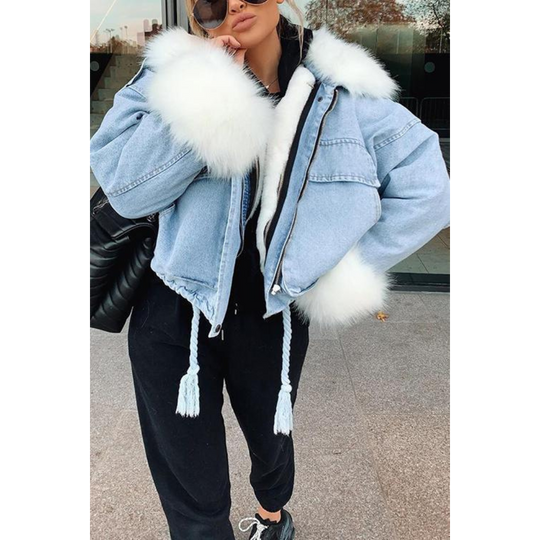 R&B | Winterjacke aus Jeans für Frauen