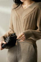 R&B | Pullover aus Strick mit V-Ausschnitt für Damen