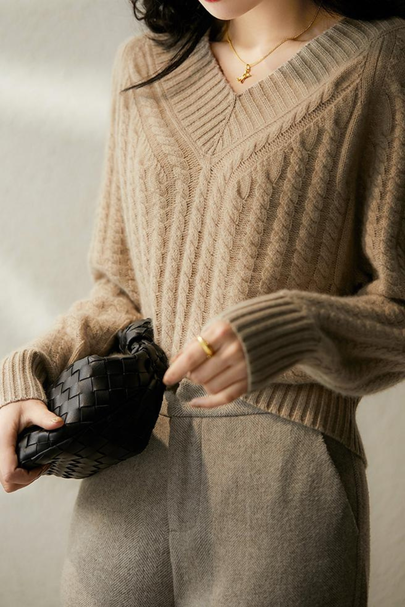 R&B | Pullover aus Strick mit V-Ausschnitt für Damen