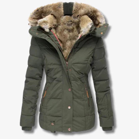 R&B | Winterjacke mit Kapuze und Reißverschluss für Frauen ideal für kalte Tage