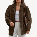 R&B | Oversized Wildleder Blazerjacke Damen