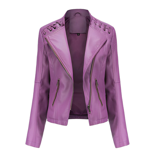 R&B | Stilvolle, slim kurze Lederjacke für Damen