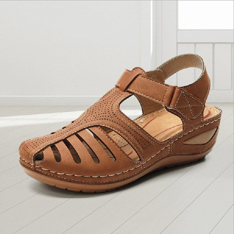 Khaki Leder SommerkomfortSandalen R&B