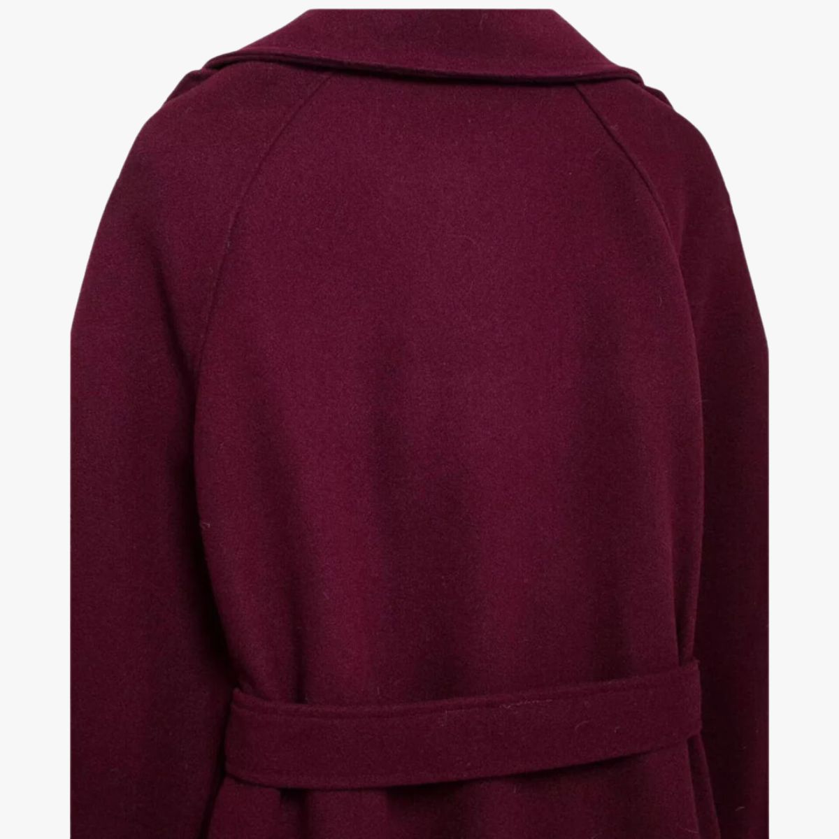 R&B | Eleganter Trenchcoat in Bordeauxrot mit Gürtel