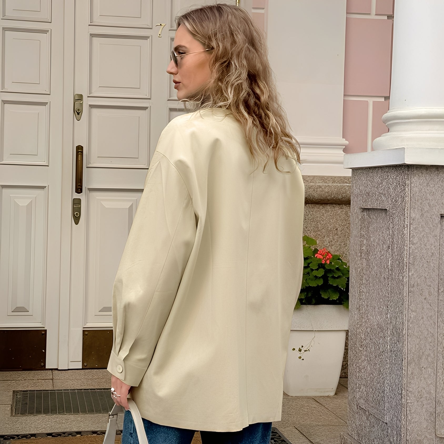 R&B | Stylische, lockere Jacke mit Polokragen für Frauen