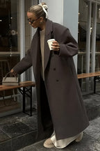 R&B | Übergröße Eleganter Damen Wollmantel mit Knöpfen