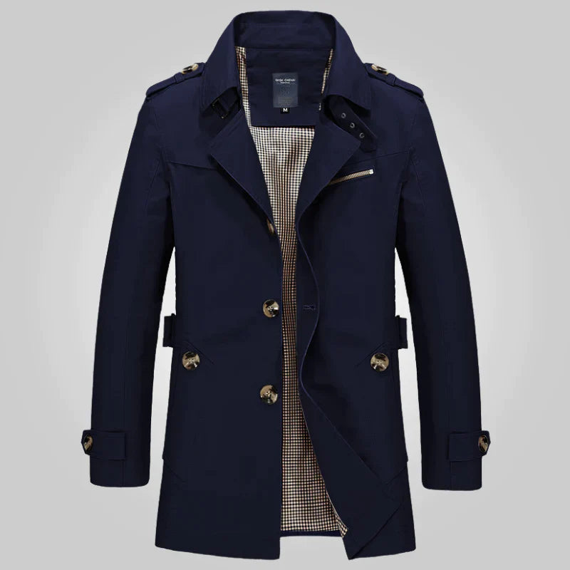 R&B | Trenchcoat mit Stehkragen für Damen - Knopfdetails
