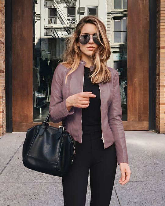 R&B | Stylische, Slim-Fit Lederjacke für Damen
