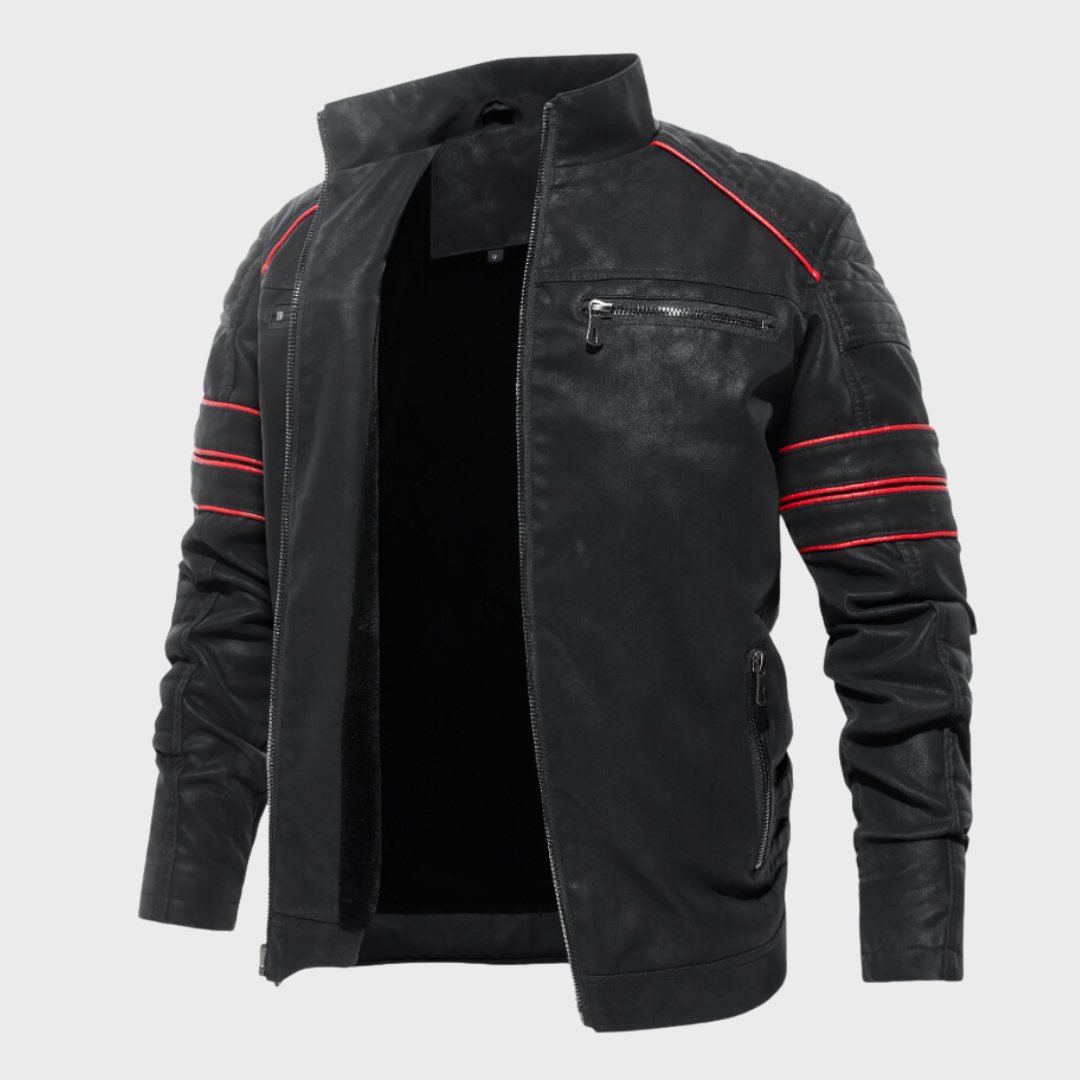 R&B | Herren Dick Gepolstertes Lederjacke