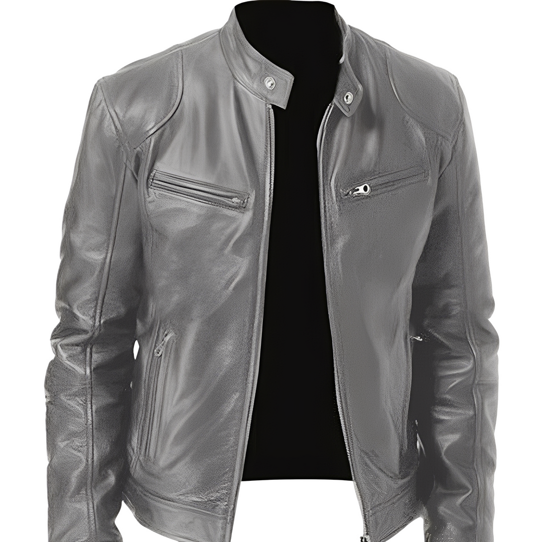 R&B | Lässige, figurbetonte Lederjacke für Männer