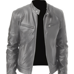 R&B | Lässige, figurbetonte Lederjacke für Männer