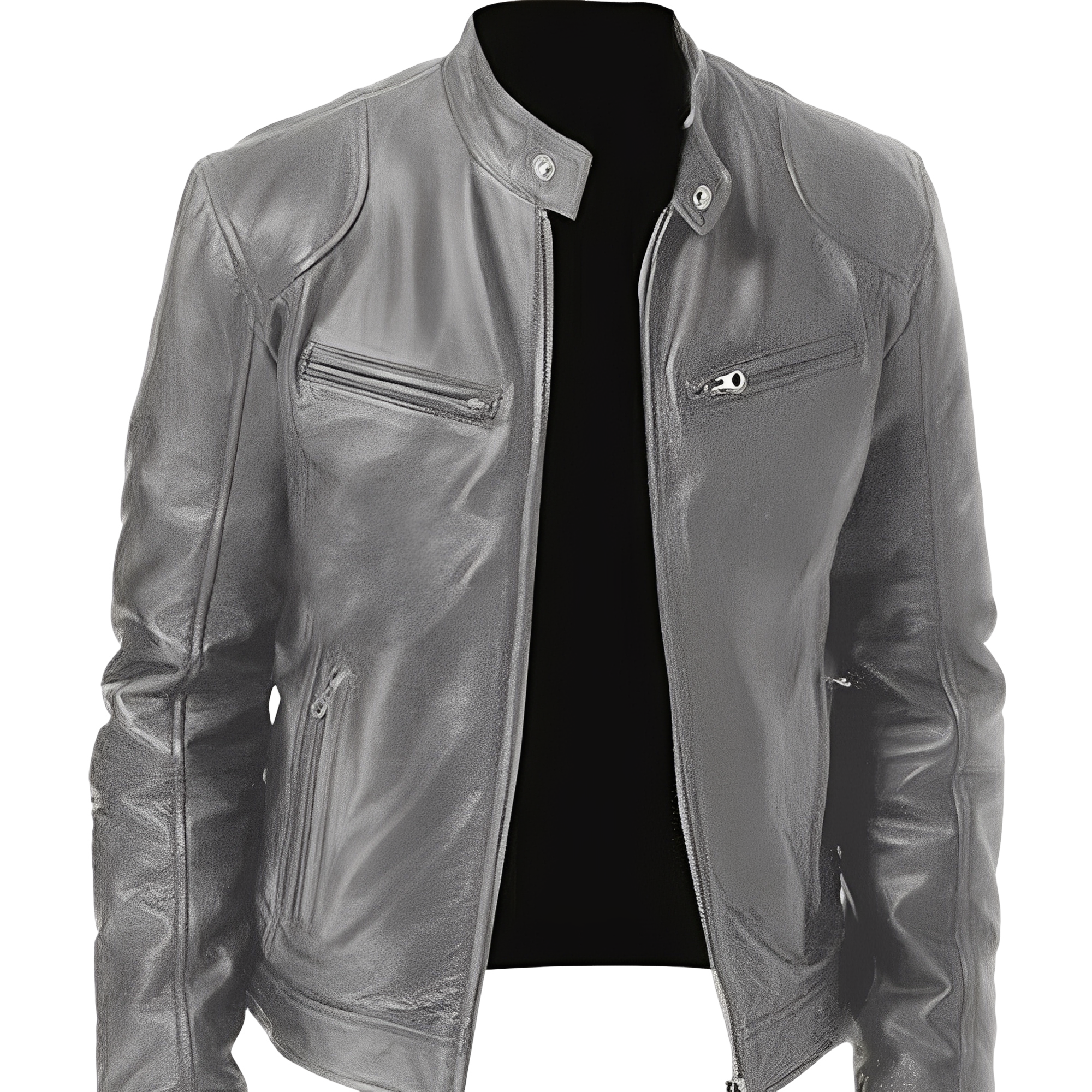 R&B | Lässige, figurbetonte Lederjacke für Männer
