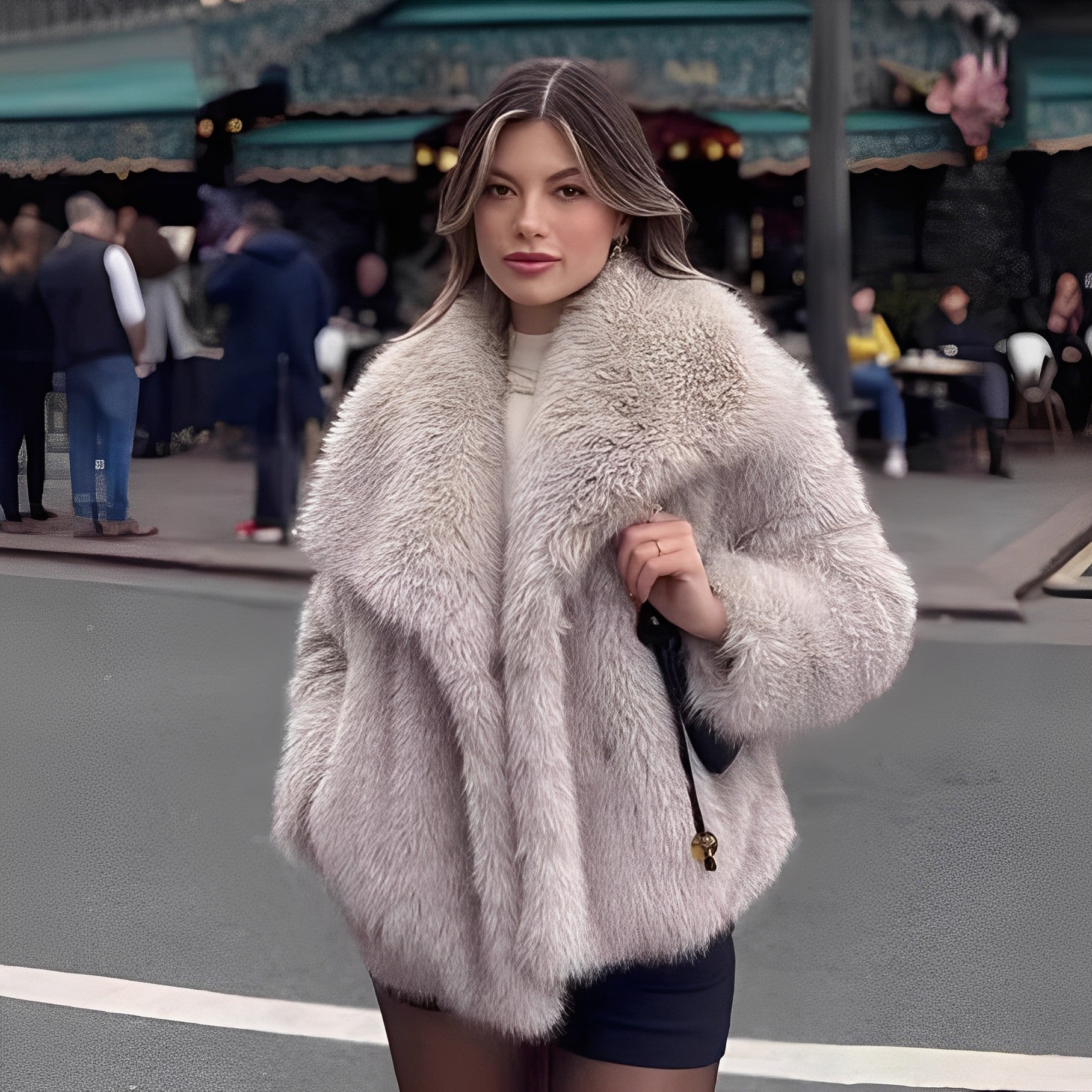 R&B | Eleganter Faux-Fur-Mantel für Frauen