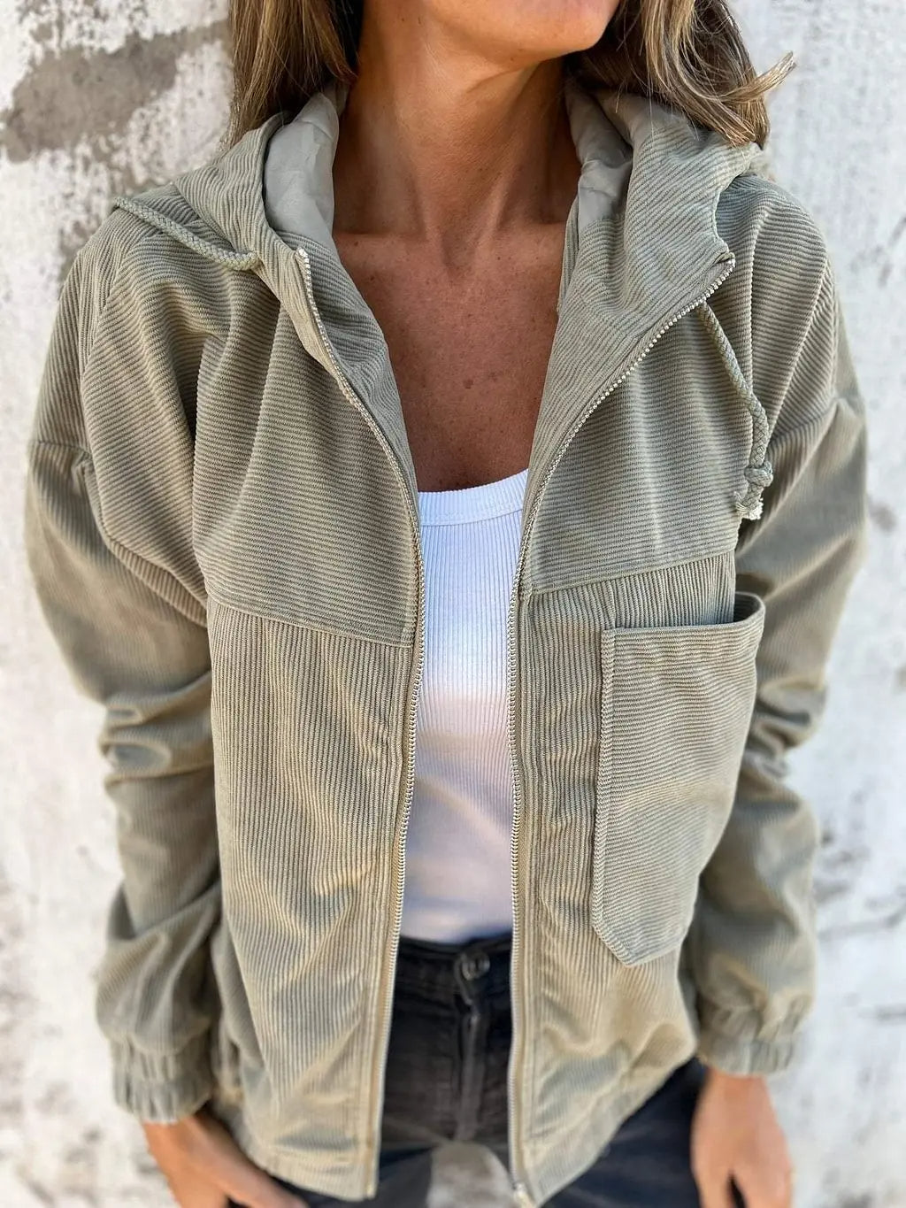 R&B | Corduroy-Jacke mit Kapuze