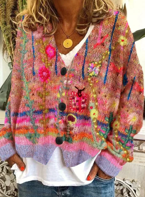 Retro-Strickjacke für Damen