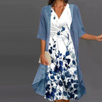 R&B | Zweiteiliger Floral-Midi-Kleid