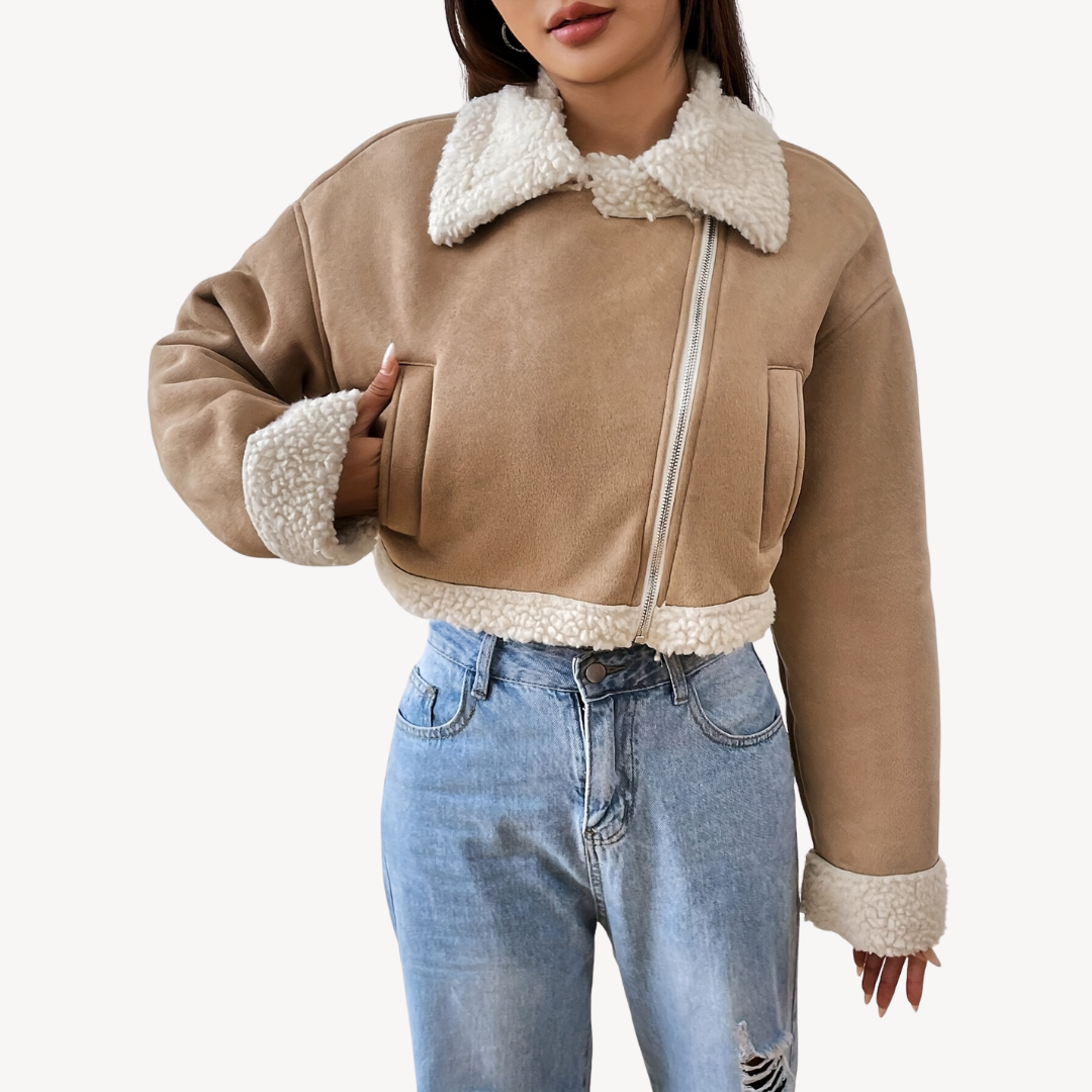 R&B | Damen Kunstfell Wildlederjacke