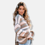 R&B | Strickpullover Weicher Strick Oversize Fit Rundhalsausschnitt Lange Ärmel