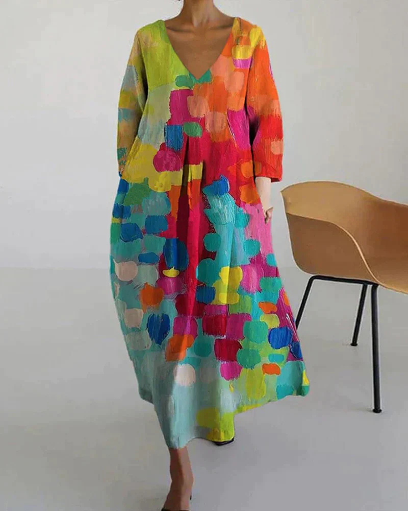 R&B | Bunt Gedrucktes Sommerkleid für Frauen
