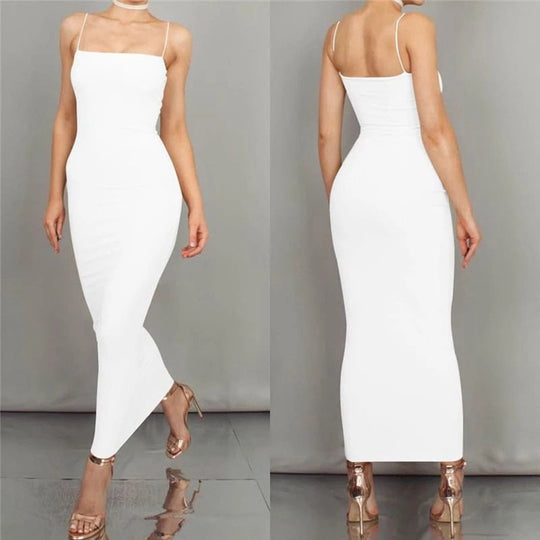 R&B | Bodycon Kleid Midi Länge Spaghettiträger Elegant und Figurbetont
