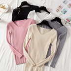 R&B | Pullover - Slim-Fit Rippstrick V-Ausschnitt Pullover