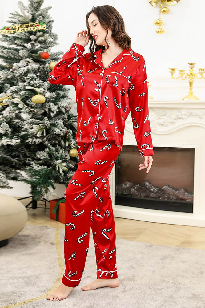 R&B | Weihnachtsbonbon-Muster Schlafanzug Set