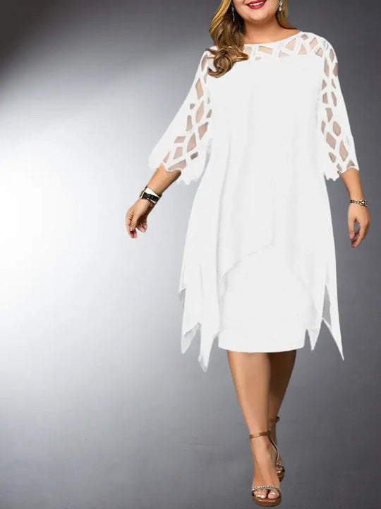 R&B | Elegantes Plus Size Spitzen-Midi-Kleid
