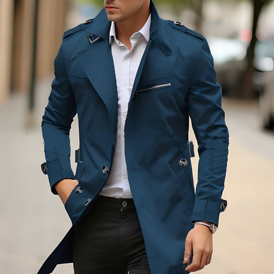 R&B | Eleganter Trenchcoat mit umgekehrtem Kragen für Männer