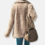 R&B | Fleece Teddy Mantel | Oversized Reverskragenmantel
