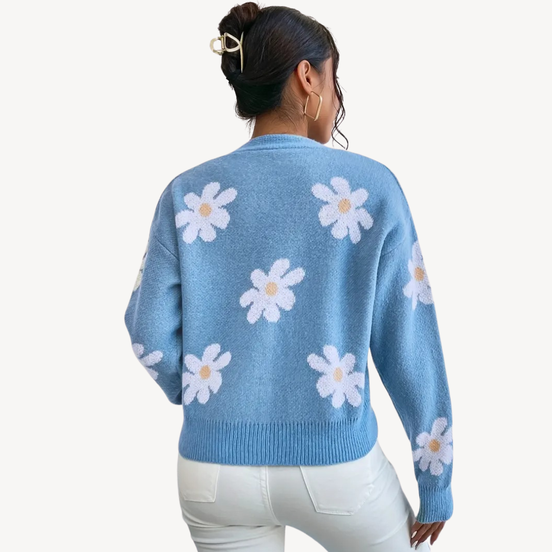 R&B | Floral Button-Front Cardigan für Frauen