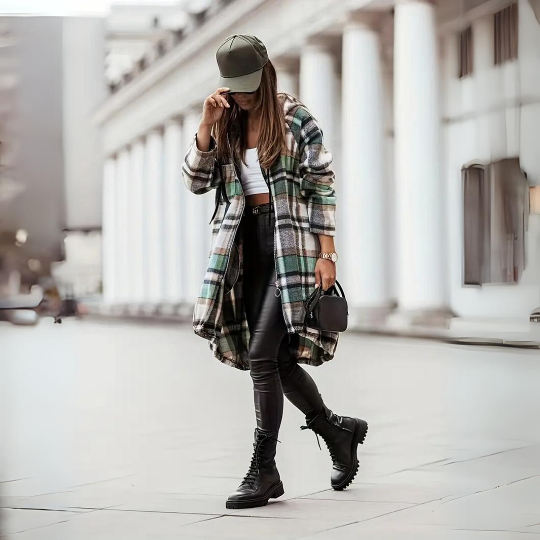R&B | Trendiger karierter Cardigan für Frauen